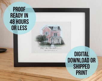 Watercolor Home Portrait, House Portrait from Photo, Custom House Painting, Personalized Home Painting, Housewarming Gift, Realtor Gift