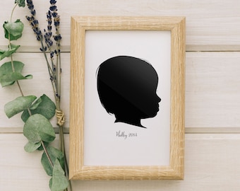 Custom Silhouette Profile 8x10 5x7 4x6 Mother's Day Gift Digital File
