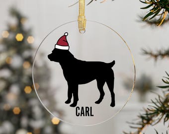 Personalized Dog Silhouette Christmas Ornament, Pet Memorial Gift
