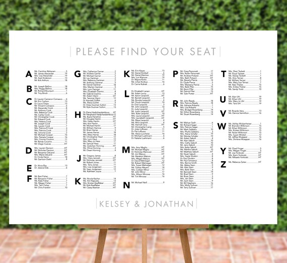 Modern Wedding Seating Chart