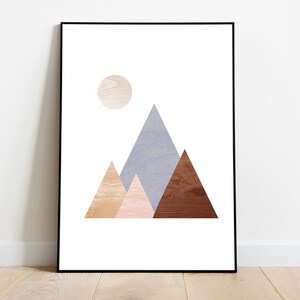 Modern Mountain Print Poster Art Mountain Scene 8x10 16x20 18x24 ...