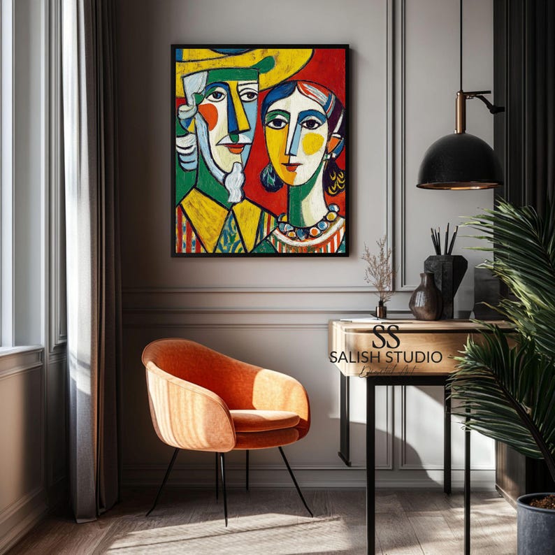 Cubist Colorful Portrait Print – Modern Geometric Art (digital Download ...