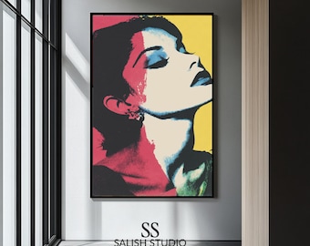 Modern Pop Art Woman Portrait – Edgy Retro Printable (Digital Download)