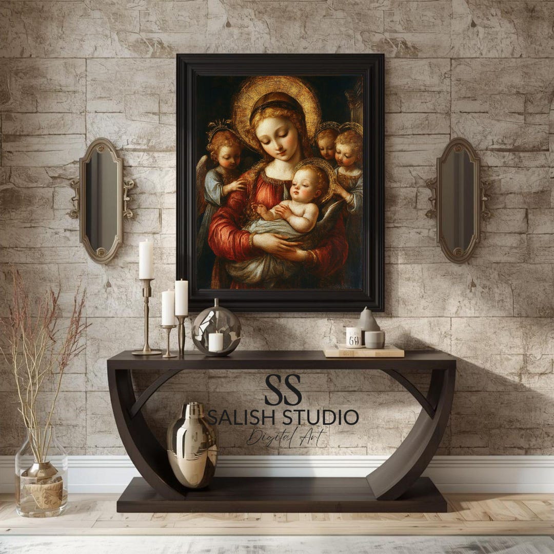 Madonna and Child Renaissance Painting – Vintage Sacred Art (digital ...