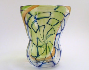 Blue Murrine Vase on Reverse Axis