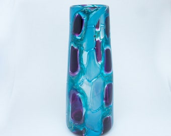 Aqua and Purple Murrine Vase