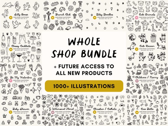 Whole Shop Clipart Bundle, Commercial Use Mega SVG PNG Graphics, Lifetime Access Illustration Library
