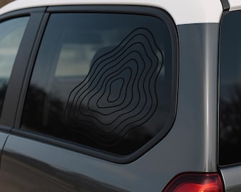 Custom Topography Line Vinyl Sticker for Rear Side Windows – Personalized Sizing | The OC Vinyl