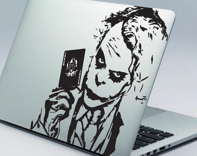 Joker MacBook Decal• Matte Black Minimalist Dark Artistic Laptop Sticker
