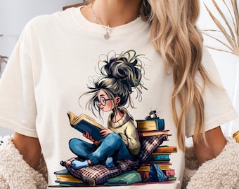 Graphic T-shirt Book Lover, gezellig reader meisjesshirt, cadeau boekenwurm