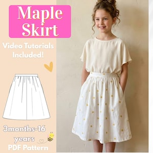 A Line Gathered Skirt Pattern - Etsy