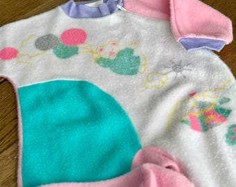 Vintage 1980 Sears Kids Fleece Baby Sleeper Circus Theme – Approx 12 Months