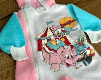 Vintage 1986 Disney DuckTales Fleece Baby Sleeper – Approx 0–3 Months