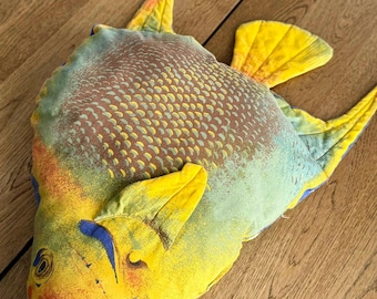 Vintage Queen Angelfish Shaped Pillow 1990s
