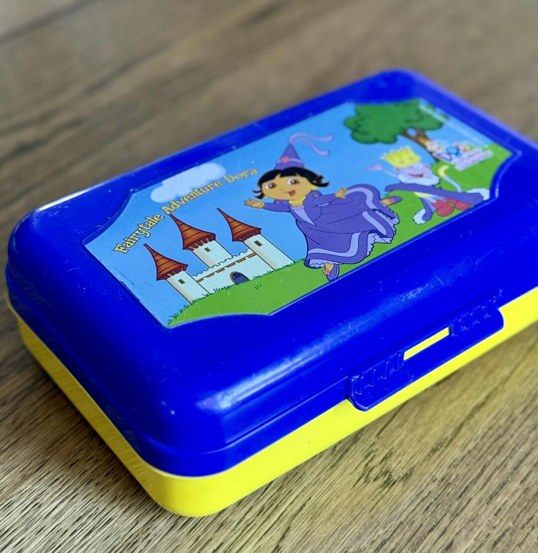 Dora Box Design Vintage Dora the Explorer Pencil Box 2006 Viacom Yellow & Blue Purple ...
