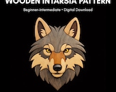 Wooden Intarsia Wolf Pattern | Scroll Saw Woodworking Plan | Beginner to Intermediate Digital Download