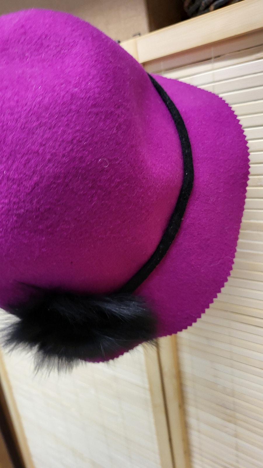 Vintage Galliano Sorbatti Purple Wool Cloche Hat Italy Fur Accent Made in Italy Cloche Hat - Etsy main image 2
