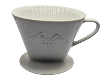 Melitta 102 Single White Ceramic Pour Over Coffee Dripper Single Cup Brewer