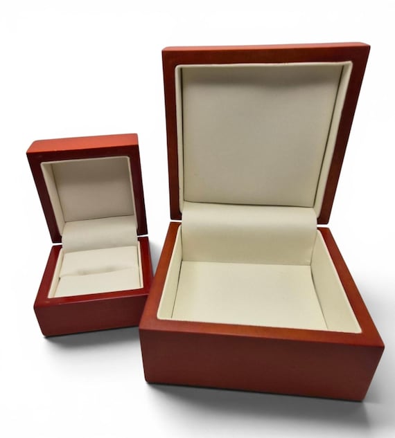 Wood Jewelry Presentation Box Set Ring Box Matching Display Case
