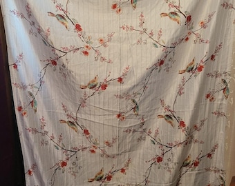 Lenox American by Design Floral Bird Tablecloth 49x68 inches