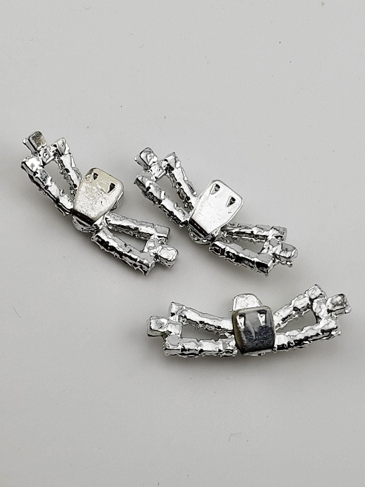 Vintage Rhinestone Bow Shoe Clips and Matching Accent Piece  display picture 1