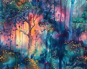 Enchanted Forest | Seamless Patterns | Instant Download | Printable Digital Paper | Repeating Pattern