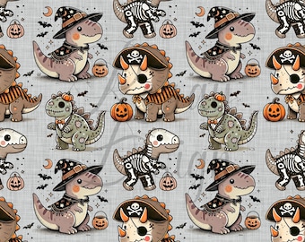 Halloween Dinosaurs | Halloween | Seamless Patterns | Instant Download | Printable Digital Paper | Repeating Pattern | Fabric Printing