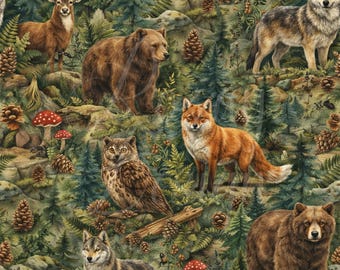 Woodland Forest | Seamless Patterns | Instant Download | Printable Digital Paper | Repeating Pattern | Fabric Printing