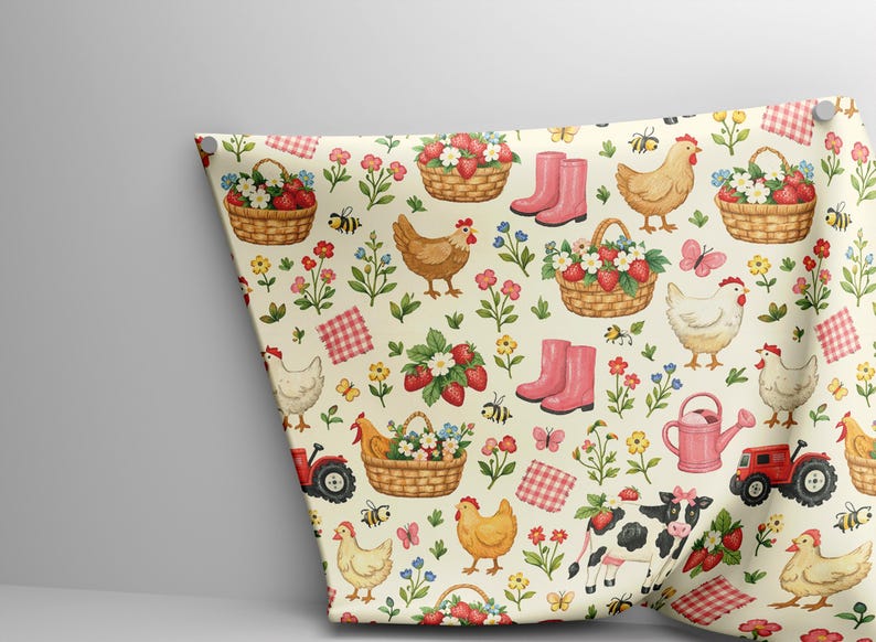 Farm Style Pattern Country Cottage Farm| Seamless Patterns | Instant Download | Printable ...