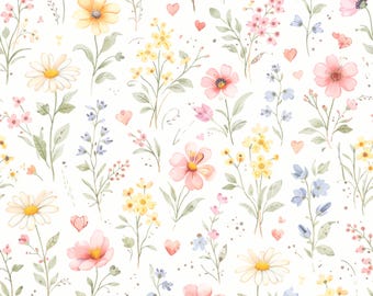 Sweet Wildflowers | Seamless Patterns | Instant Download | Printable Digital Paper | Repeating Pattern