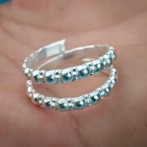 Sterling Silver Toe Ring Pair: Minimalist Bobble Band