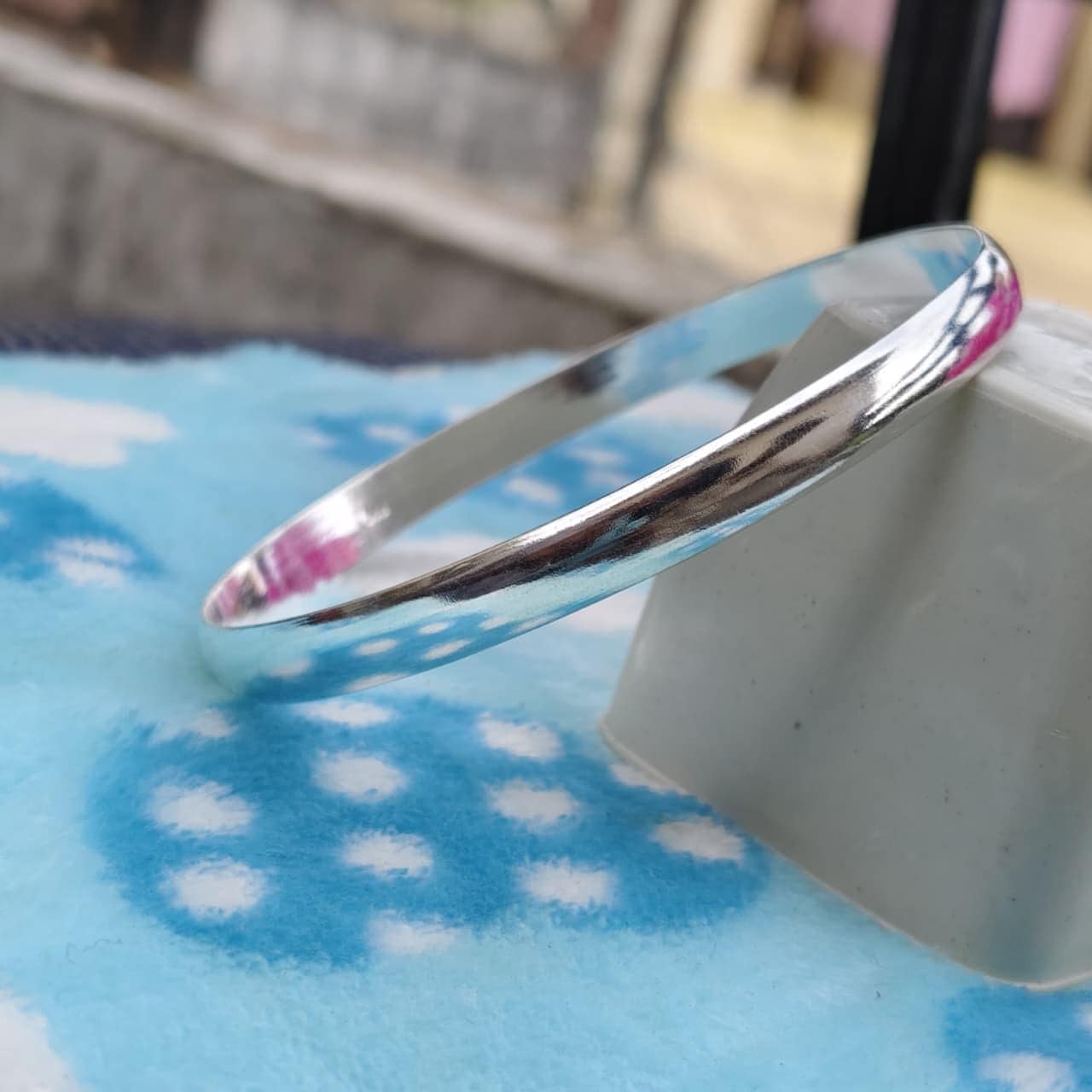 Minimalist Sterling Silver Bangle Bracelet | Classic Silver Cuff
