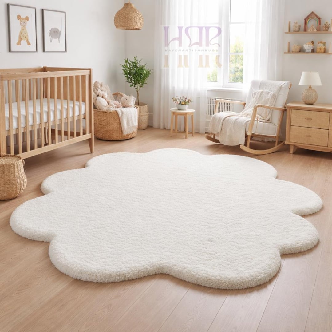 Cloud Shape Rug Cloud Shaped Rug: Soft White Plush Carpet, Scandinavian Decor - Etsy