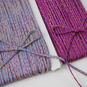 5 yards Purple Sprinkles Soutache cord, soutache braid, shiny cord, flat cord, shiny braid, shiny flat braid, purple cord, purple soutache