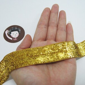 5 Yards 1" Dark Gold Glitter Ribbon image 7