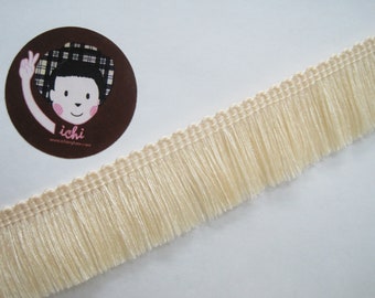 5 Yards Vanilla Cotton Tassel Trim, Vanilla Trim, ivory tassel fringe, wholesale trim, cream tassel, ivory chainette fringe, cream fringe