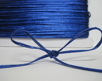 5 jardas 3 mm Royal Blue Metallic Soutache Braid, cordão trançado, cordão soutache, soutache trançado, cordão para fazer joias, soutache trançado metálico