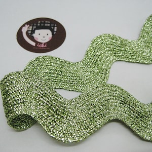 5 Yards Olive Green Jumbo Metallic Rick Rack Trim, Metallic Rick Rack ...