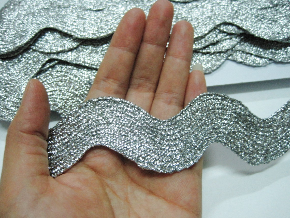 5 Yards Silver Jumbo Metallic Rick Rack Trim Metallic Rick | Etsy