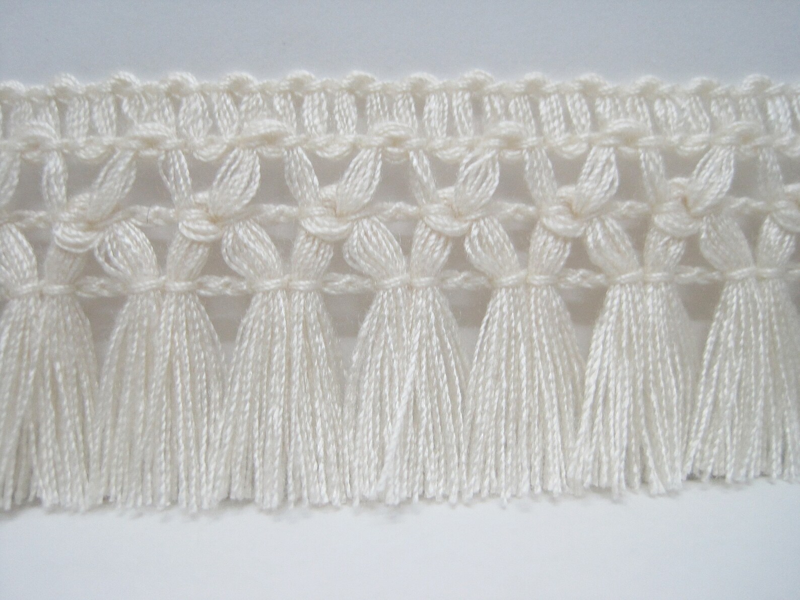 5 Yd 11/4 Ivory Cotton Tassel Trim White Trim Etsy