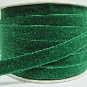 5 yards 1/2&quot; Pine Green Velvet Ribbon, Groen Lint, Lint veel, Groothandel Lint, Green Velvet trim, Groen fluwelen lint, groene trim, groen