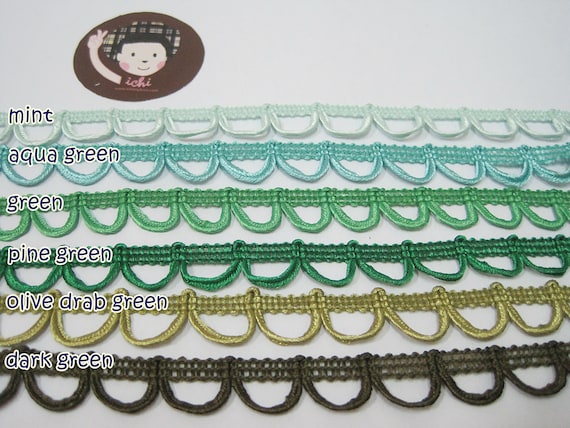 5 Yards Green Loop Trim Loop Trim Braided Trim Button 