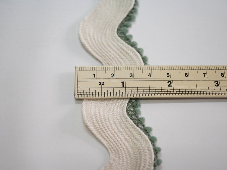 5 Yards Ivory Jumbo Rick Rack Trim With Olive Green Tiny Pom Pom - Etsy