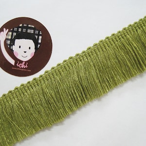 5 Yards Olive Drab Green Cotton Tassel Trim, green Trim, green tassel fringe, wholesale trim, green tassel trim, olive green trim, green