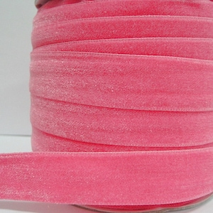 5 yards 7/8&quot; Pink Velvet Ribbon, Pink Velvet Ribbon, Ribbon, Ribbon lot, Wholesale Ribbon, Pink Velvet trim, Velvet ribbon, Pink Ribbon