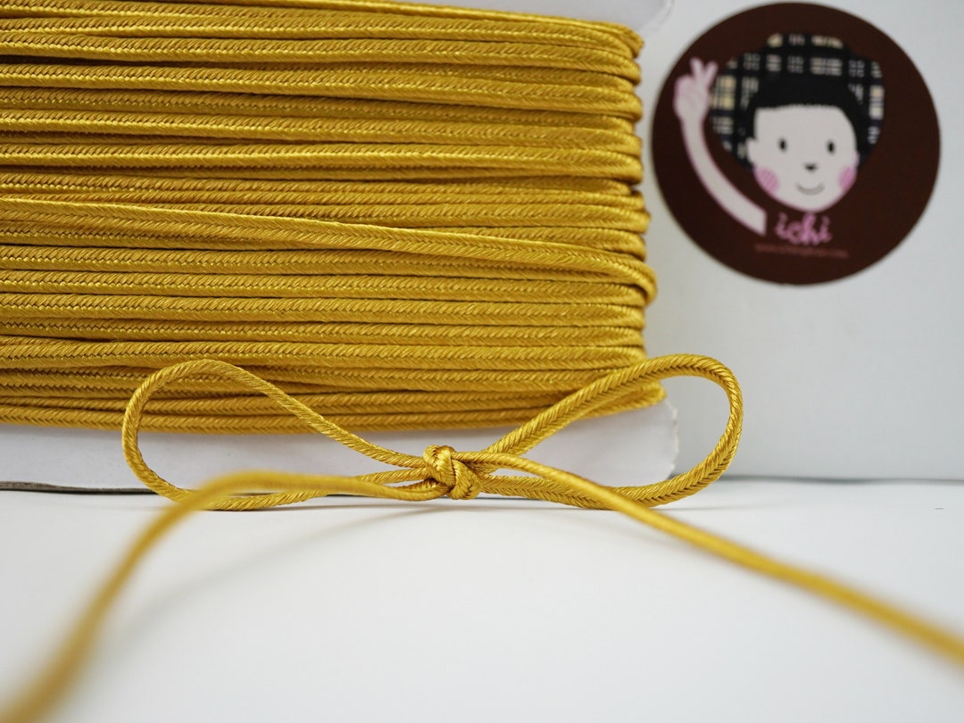 Metallic Rope Braid 5 Yards 3 Mm Classic Gold Soutache Braid, Braided Cord, Soutache Cord ...