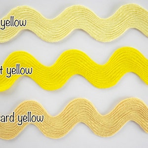 5 Yards Yellow Jumbo Rick Rack Trim, Yellow Rick Rack, Jumbo Ric Rac ...