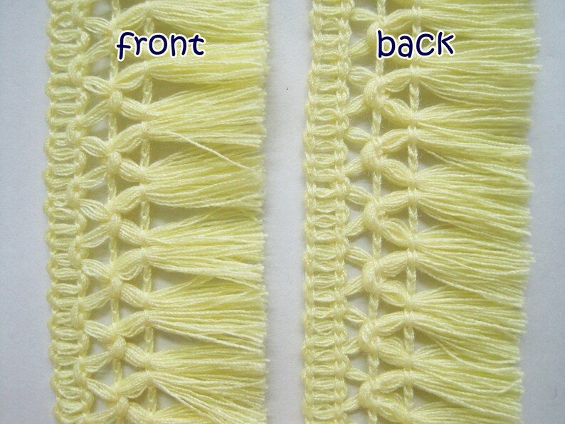 5 Yd 11/4 Light Yellow Cotton Tassel Trim Yellow Trim Etsy