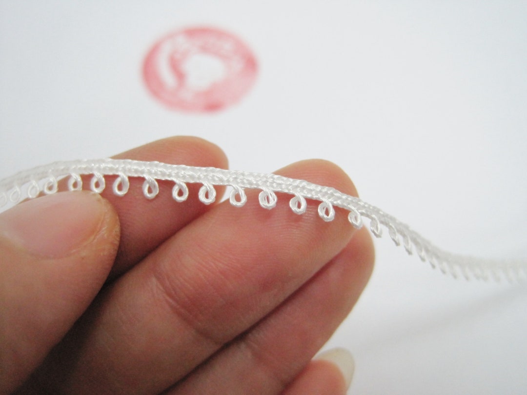 5 Yards White Picot Trim, Picot Edge Trim, Picot Edge Ribbon, Picot