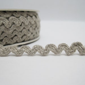 5 yards 1/4&quot; Linen Rick Rack, Linen trim, Linen ribbon, Linen lace trim, natural trim, natural lace, natural ribbon trim, linen gray, linen